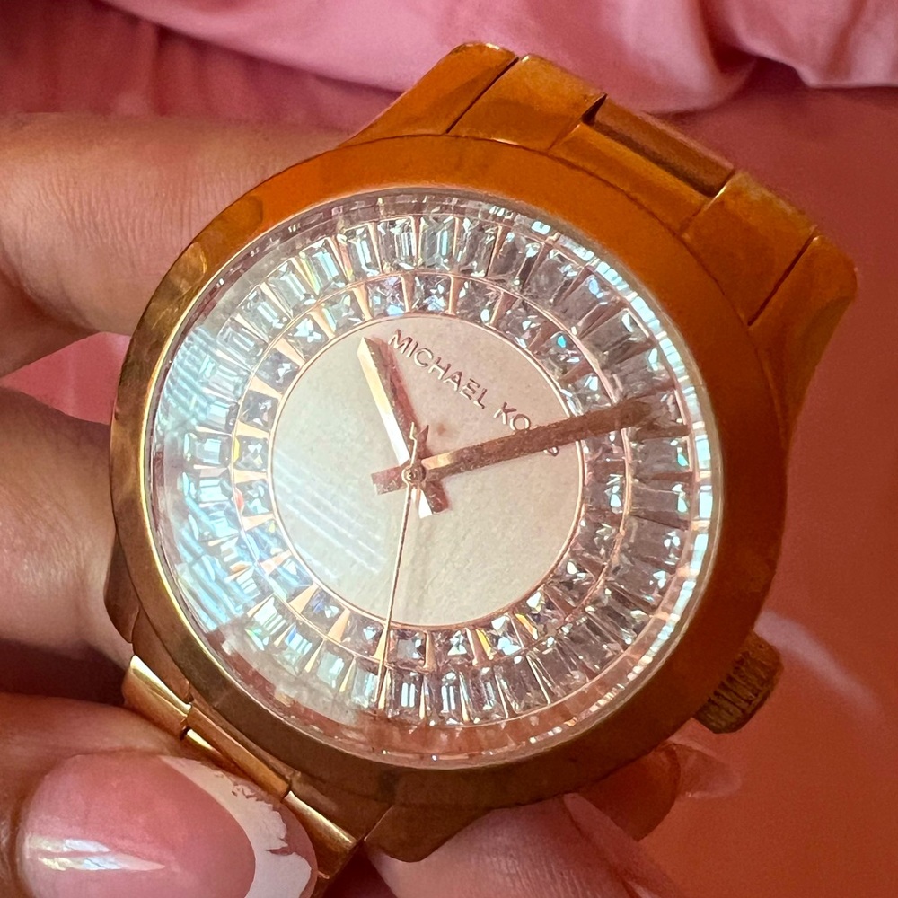 Rose Gold Crystal Face Michael Kors Watch ✨